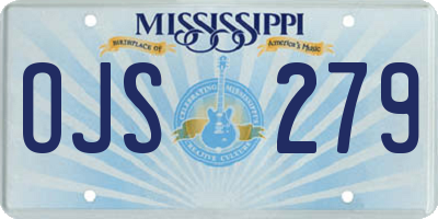 MS license plate OJS279