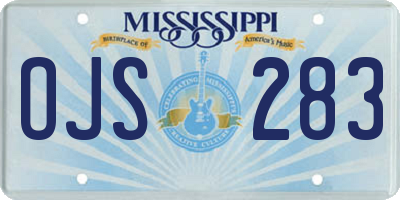 MS license plate OJS283