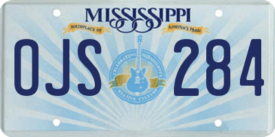 MS license plate OJS284