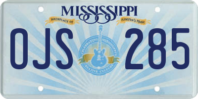 MS license plate OJS285