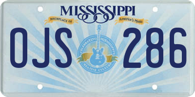 MS license plate OJS286