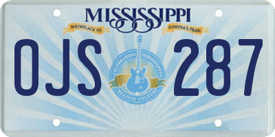 MS license plate OJS287