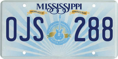 MS license plate OJS288