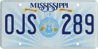 MS license plate OJS289