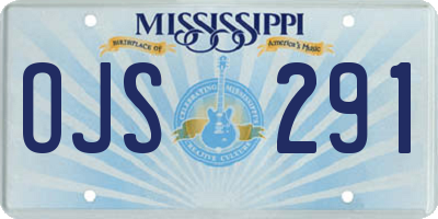 MS license plate OJS291