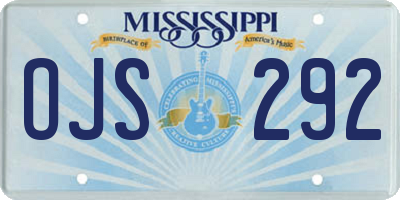 MS license plate OJS292