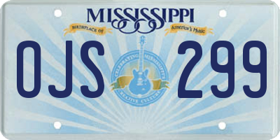 MS license plate OJS299