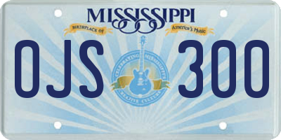 MS license plate OJS300