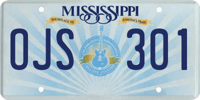 MS license plate OJS301