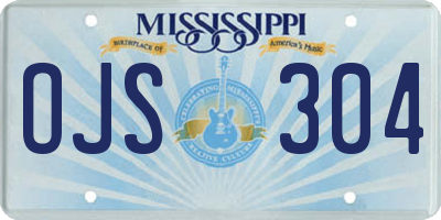 MS license plate OJS304