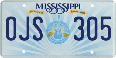 MS license plate OJS305