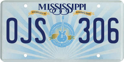 MS license plate OJS306