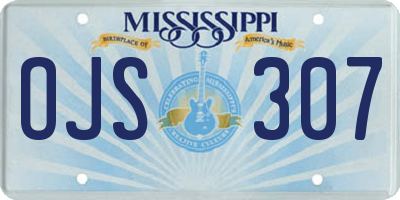 MS license plate OJS307