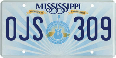 MS license plate OJS309