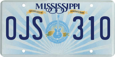 MS license plate OJS310