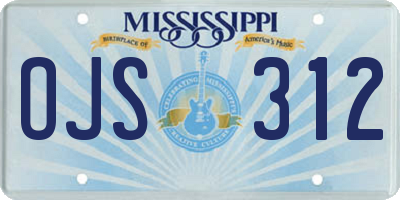 MS license plate OJS312