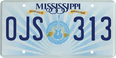 MS license plate OJS313
