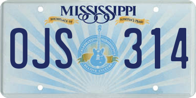 MS license plate OJS314