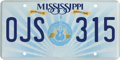 MS license plate OJS315