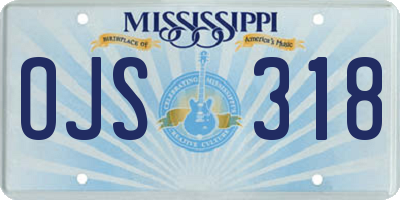 MS license plate OJS318