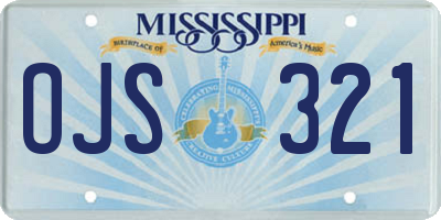 MS license plate OJS321