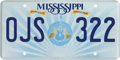 MS license plate OJS322