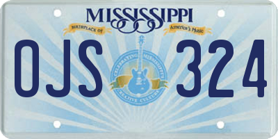 MS license plate OJS324