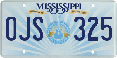 MS license plate OJS325