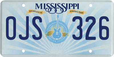 MS license plate OJS326