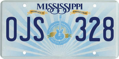 MS license plate OJS328