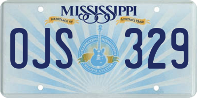 MS license plate OJS329