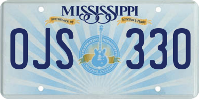 MS license plate OJS330