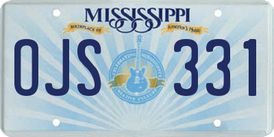 MS license plate OJS331