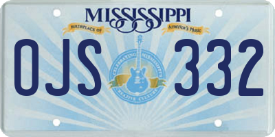 MS license plate OJS332