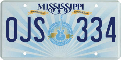 MS license plate OJS334