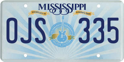 MS license plate OJS335