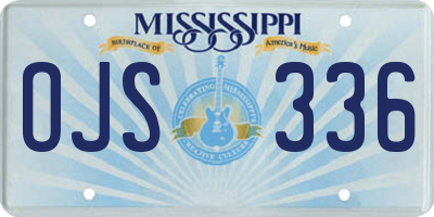 MS license plate OJS336