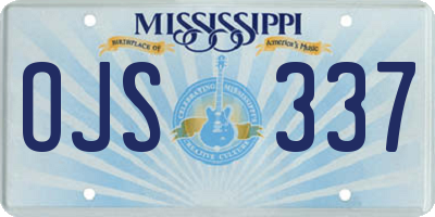 MS license plate OJS337