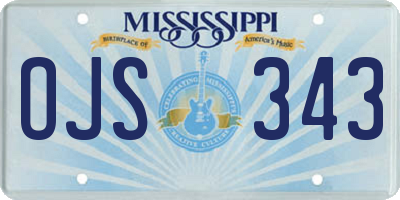 MS license plate OJS343