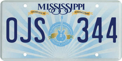 MS license plate OJS344