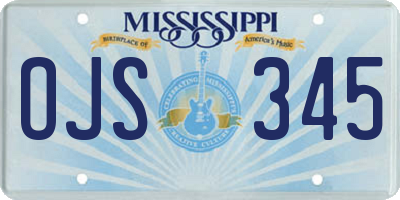 MS license plate OJS345