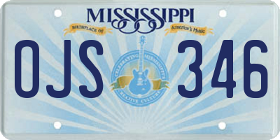 MS license plate OJS346