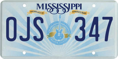 MS license plate OJS347