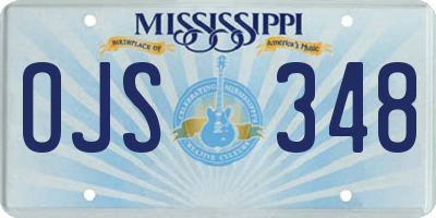 MS license plate OJS348
