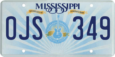 MS license plate OJS349