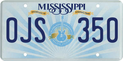 MS license plate OJS350