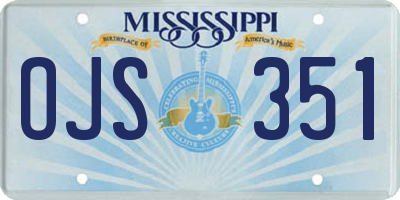 MS license plate OJS351