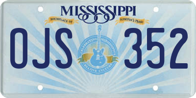 MS license plate OJS352