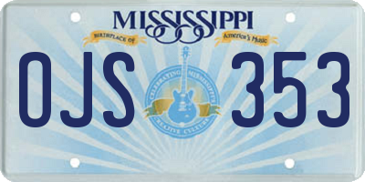 MS license plate OJS353