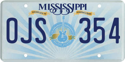 MS license plate OJS354